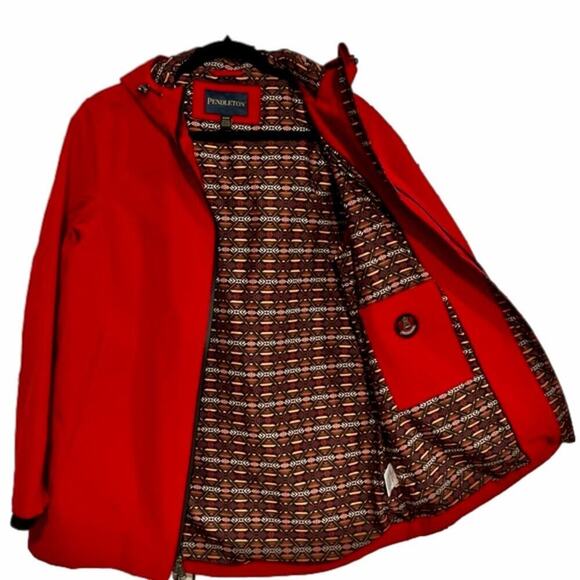 Pendleton Women's Jacket Wind Rain Resistant Red Hooded Size Medium NWT - Picture 1 of 10